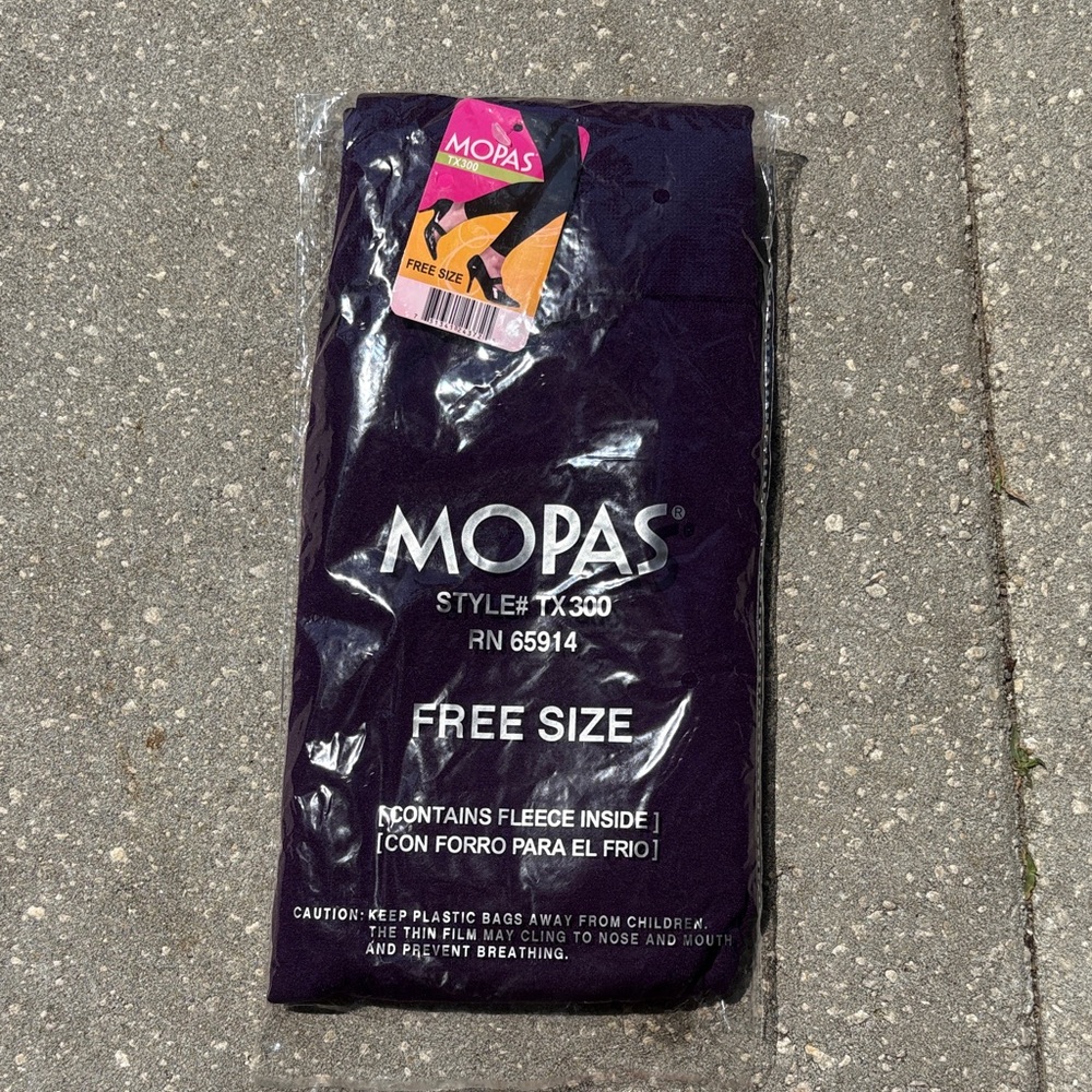 MOPAS Black Fleece-Lined Tights - Free Size